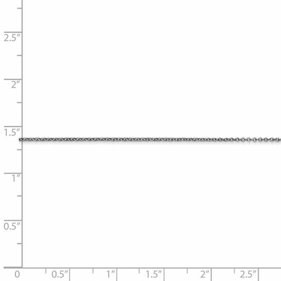 0.9mm 14k White Gold Solid Round Cable Chain Necklace, 16 Inch - Picture 5 of 8